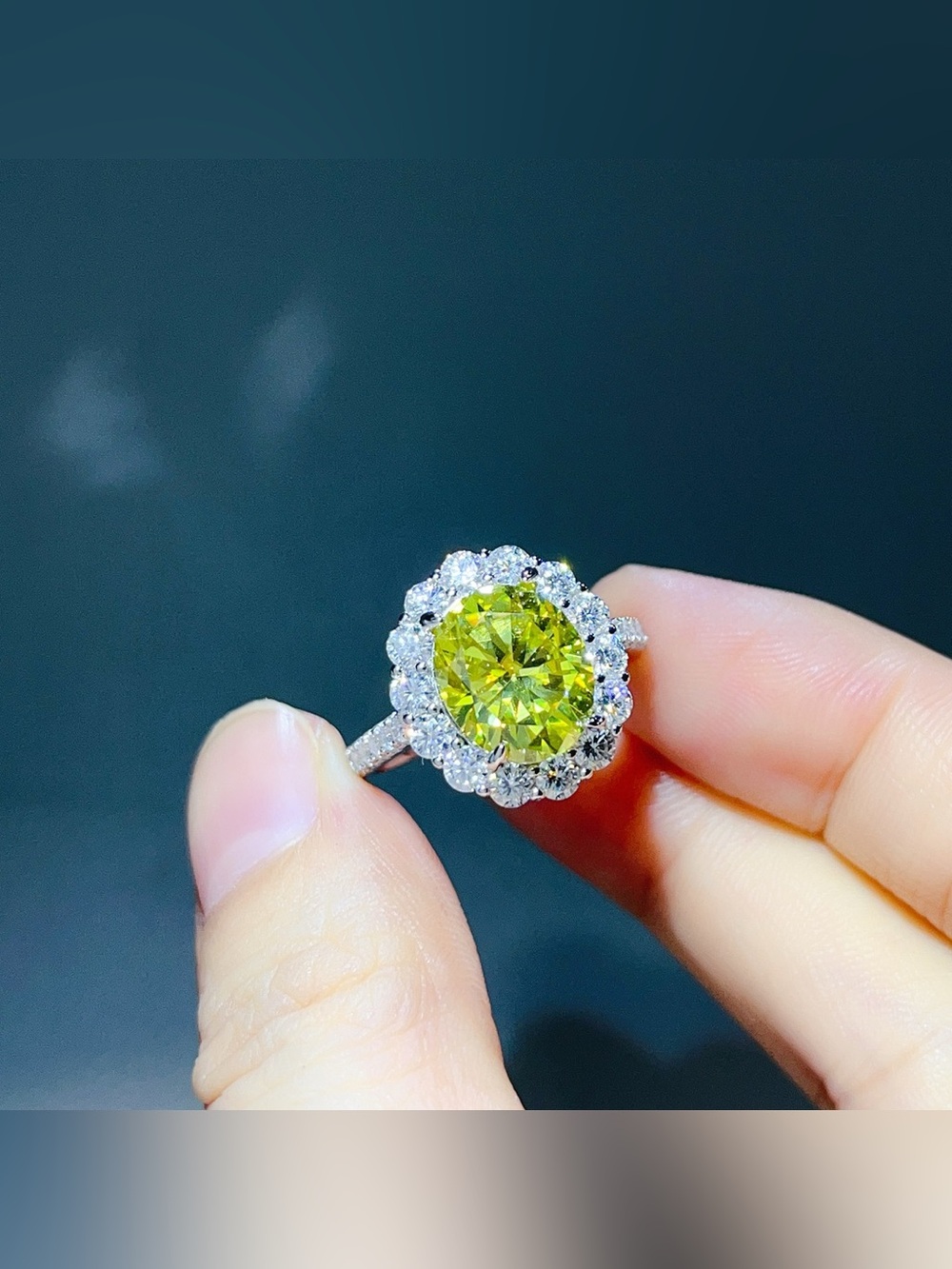 5 Carat Moissanite 925 Sterling Silver Round Ring